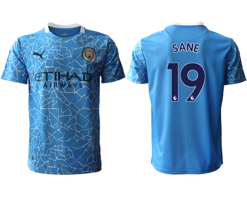 Men 2020-2021 club Manchester City home aaa version #19 blue Soccer Jerseys